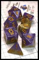 Dice : Dice - Dice Sets - Halfsies Purple with Soft Gold GKG 550 - Dark Ages